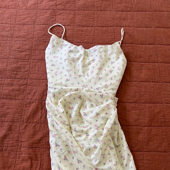 House of CB Dresses House Of Cb Yellow Floral Midi Dress Poshmark